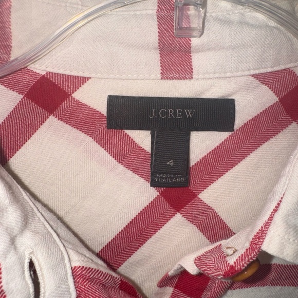 Red and White Plaid J. Crew Button Down Shirt - Size 4 - Picture 4 of 7